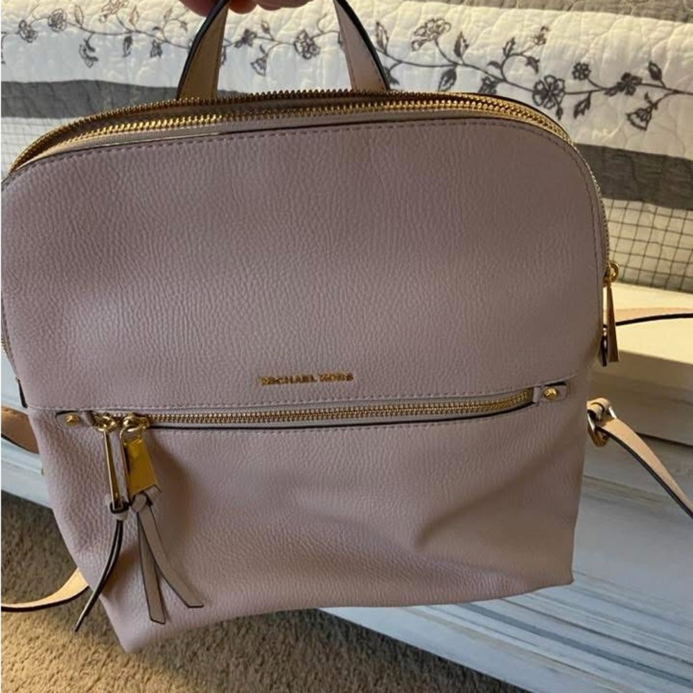 Michael Kors Pink Backpack with Gold Accents